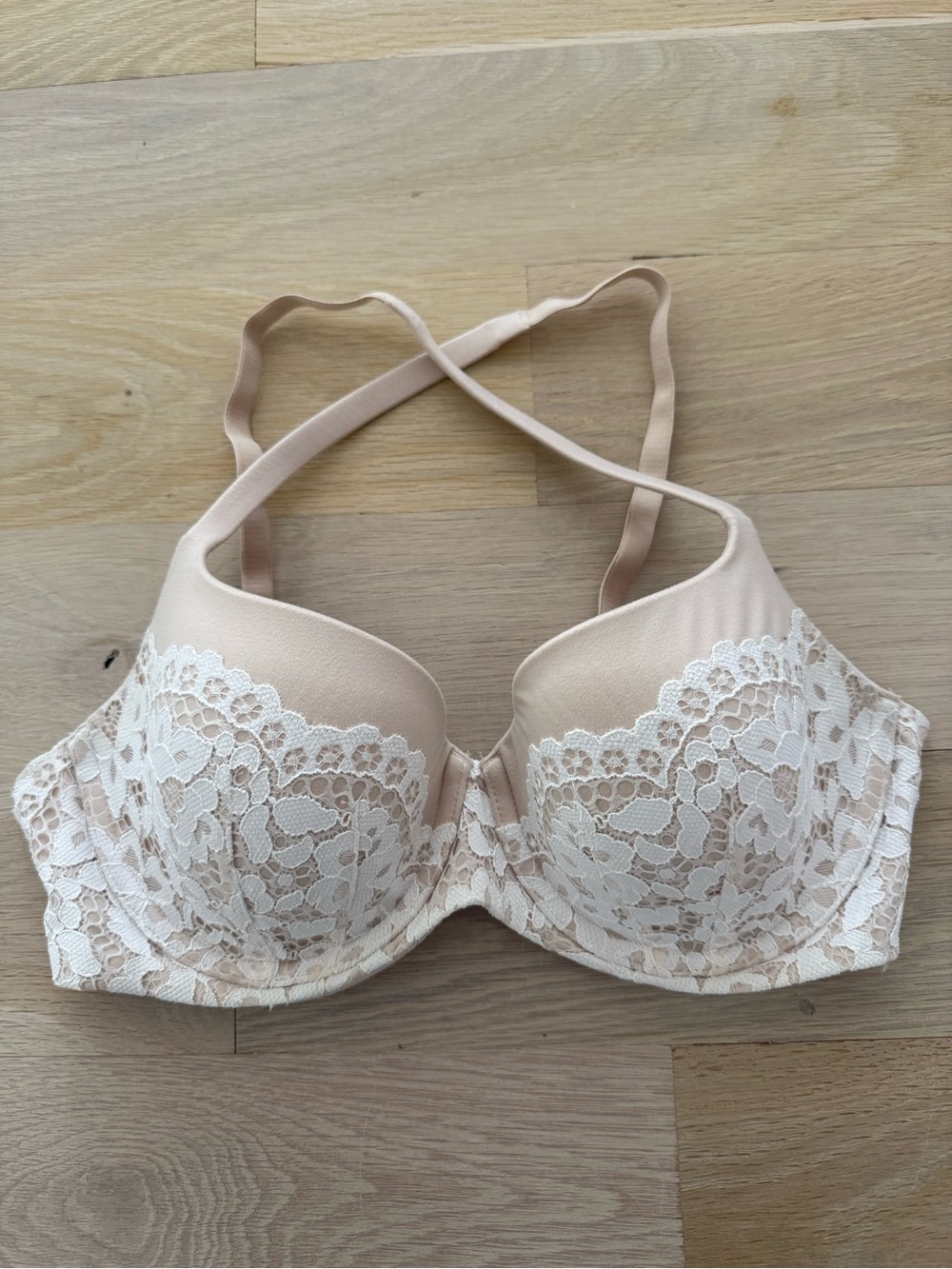 Lace-Trim Bra in Nude